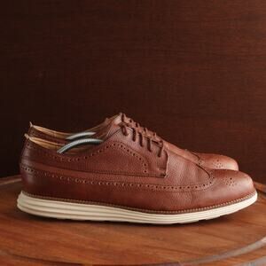 Cole Haan Oxfords Mens SZ 12M Brown Grand OS Leather Wingtip Dress Shoes C23441